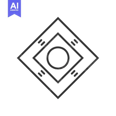 Aset premium populer: Minimalist Geometric Design: Diamond, Square, and Circle in Black Outl