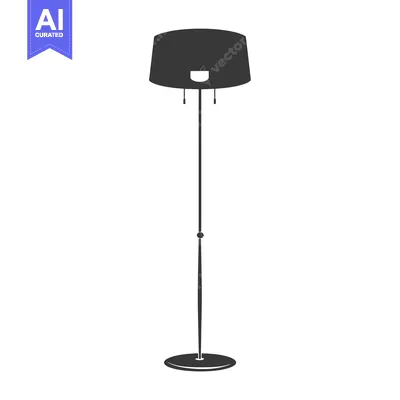 Aset desain premium: Floor lamp with a round shade and a slender base