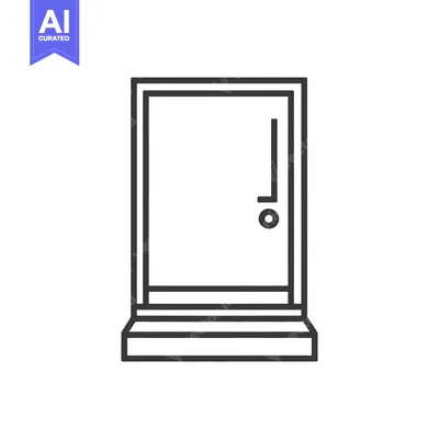 Popular premium asset: An illustrated black and white line drawing of a closed door