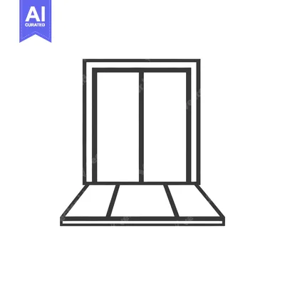 Popular premium asset: An illustrated simple black and white diagram of a closed window