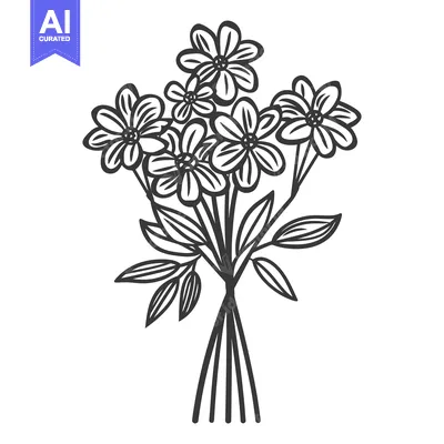 Aset premium populer: A collection of flowers with leaves neatly tied together