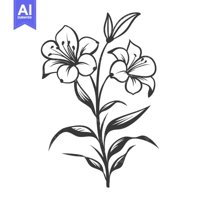 Popular premium asset: A beautiful line art illustration featuring two blooming flowers with