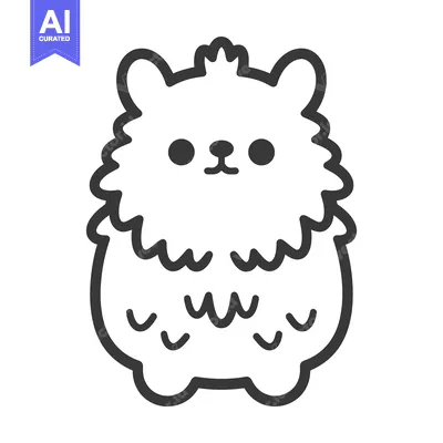 Aset premium populer: A simple black and white cartoon image of an animal