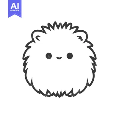 Aset premium populer: An adorable cartoon animal with a spiky exterior and smiling face