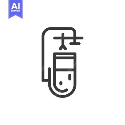 Aset premium populer: Minimalist Icon of a Test Tube with a Smiling Face