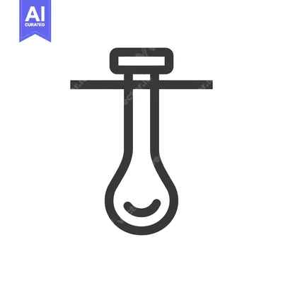 Premium design asset: Minimalist Icon of a Laboratory Flask with Stopper and Support Bar
