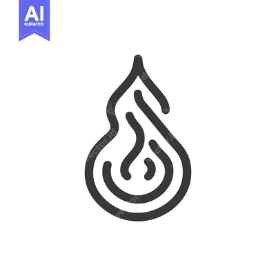 Aset desain premium: Minimalist Fire Icon: Bold Outline, Modern Design on White Background