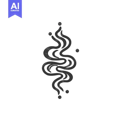 Premium design asset: Distressed Black Wavy Lines with Dots on White Background Graphic