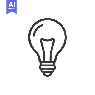 Premium design asset: Minimalist Light Bulb Icon: Bold Outline on White Background, Idea Sym