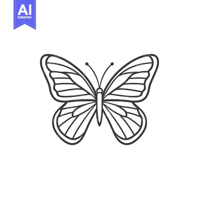 Popular premium asset: Elegant Butterfly Outline: Symmetrical Wings, Delicate Antennae, Minim