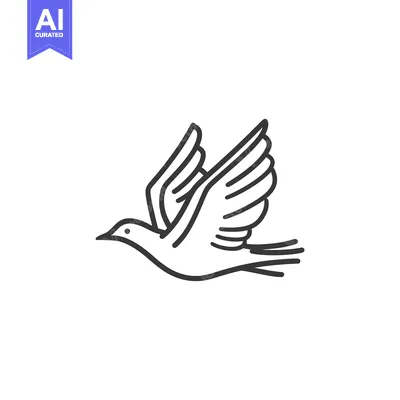 Popular premium asset: A simple black outline of a dove in flight is shown