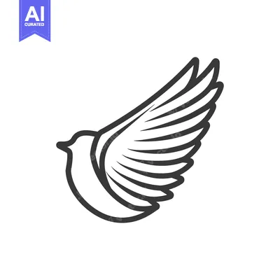 Aset premium populer: A stylized illustration of a bird with one outstretched wing