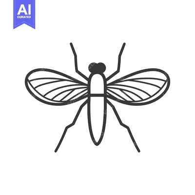 Popular premium asset: A stylized illustration of a mosquito insect with wings outstretched