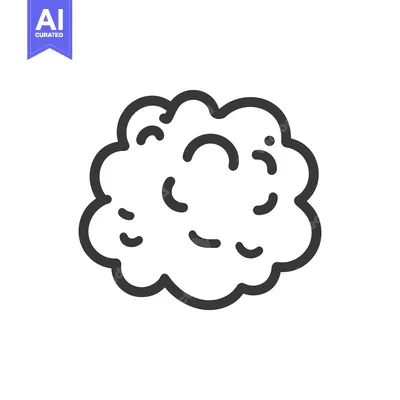 Premium design asset: A simple outlined image of a cloud or brain shape