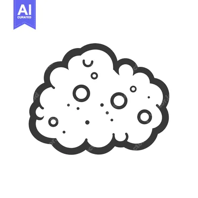 Premium design asset: An illustrative black cloud shape filled with circles and dots