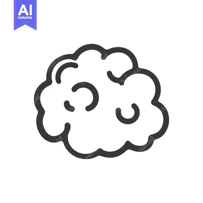 Premium design asset: A simple illustration depicts a cloud like formation in outline