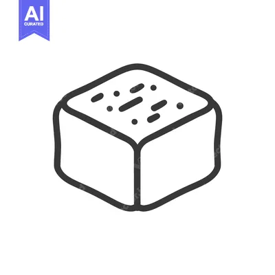 Aset premium populer: A simple illustration depicts a square food or building block