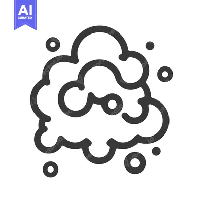 Aset premium populer: A stylized icon of a cloud with surrounding circular elements