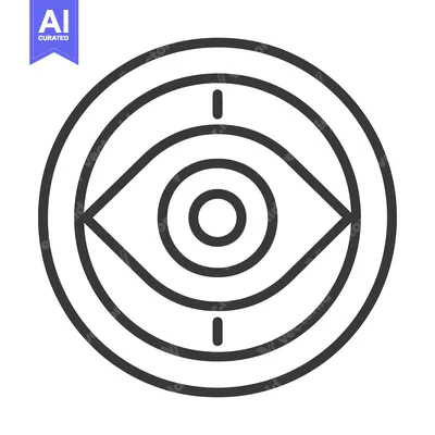 Aset premium populer: A simple geometric eye design within concentric circle shapes