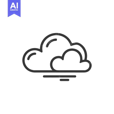 Premium design asset: Minimalist Cloud Icon with Wind Lines, Weather Symbol
