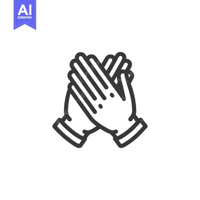 Aset desain premium: Clapping Hands Icon: Minimalist Line Art for Celebration and Support