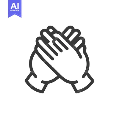Aset premium populer: Interlocked Hands Icon: Unity, Support, and Collaboration Symbol