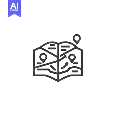 Aset premium populer: Folded Map with Location Pins and Arrow Indicating Direction
