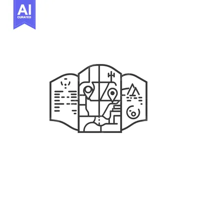 Aset premium populer: Folded Map with Location Pins, Symbols, and Information Panels