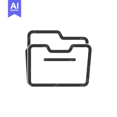 Aset premium populer: Minimalist Folder Icon: Clean, Bold Line Art for Data Storage
