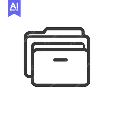 Aset premium populer: Minimalist Folder Icon: Clean Line Art for Data Storage and Organizati