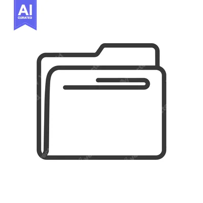 Premium design asset: Minimalist Folder Icon: Clean Line Art for Data Storage