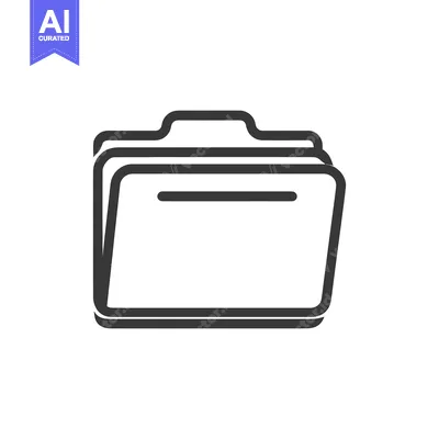 Aset premium populer: Minimalist Folder Icon: Dark Gray Outline on White Background