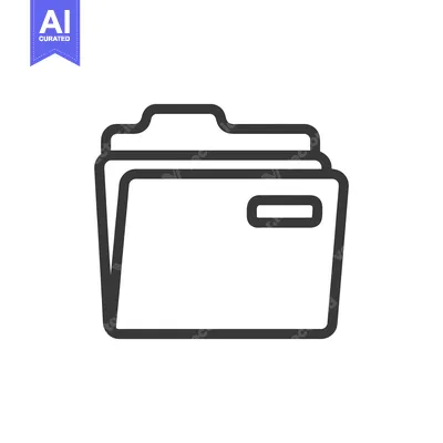 Aset premium populer: Minimalist Folder Icon: Clean Line Art for Data Storage and Organizati