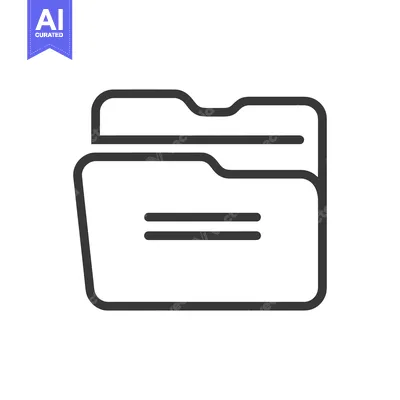 Aset desain premium: Minimalist Folder Icon: Clean Line Art for Data Storage and Organizati