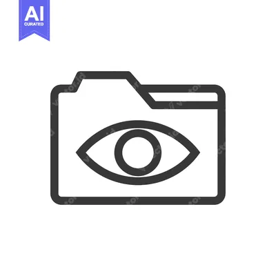 Aset desain premium: Eye Inside Folder Icon: Data Privacy and Security Concept Symbol