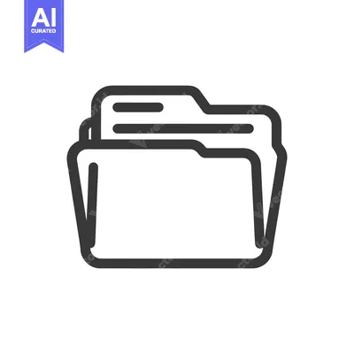 Aset desain premium: Minimalist Folder Icon with Documents, Clean Design, Modern Style