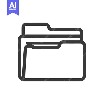 Aset premium populer: Minimalist Folder Icon: Clean, Bold Line Art for Data Storage