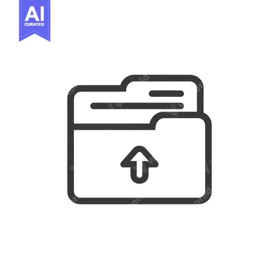 Aset premium populer: Upload Folder Icon: Simple Outline Design for File Transfer