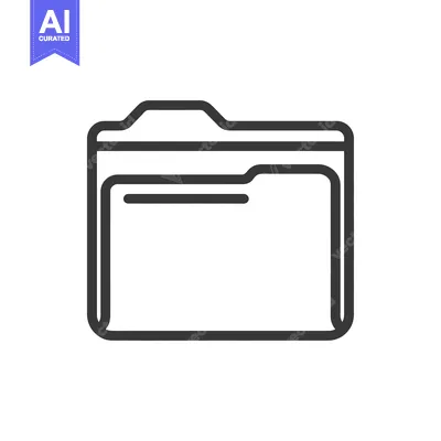 Aset premium populer: Minimalist Folder Icon: Clean Line Art for Data Storage