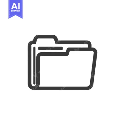 Aset premium populer: Minimalist Folder Icon: Clean, Bold Outline on White Background for Da