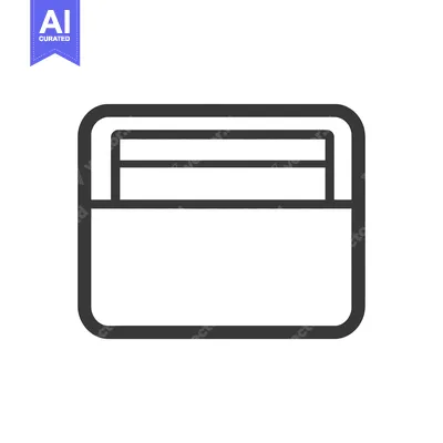Aset desain premium: A simple outlined illustration of a wallet and some cards