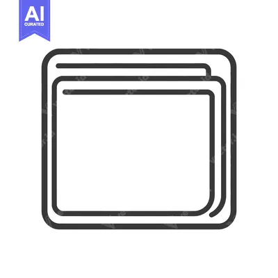 Aset desain premium: Three rounded rectangle shapes overlapping on a white background