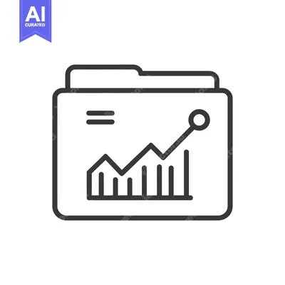 Data Folder with Ascending Graph, Business Analytics Icon