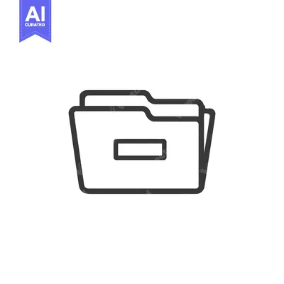 Aset desain premium: Minimalist Folder Icon: Clean Line Art for Data Storage and Organizati