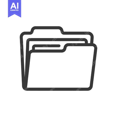Aset premium populer: Minimalist Folder Icon: Clean Line Art for Data Storage and Organizati