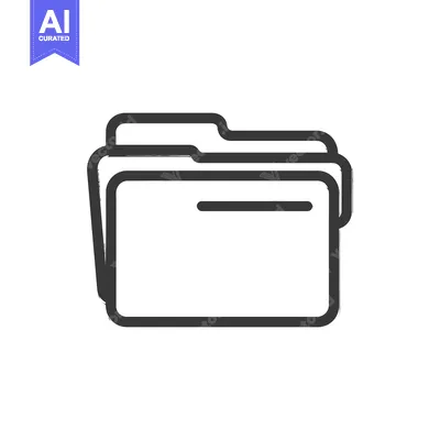 Aset premium populer: Minimalist Folder Icon with Brushstroke Edges on White Background