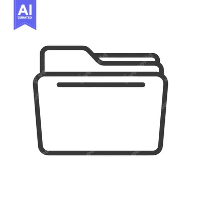 Aset desain premium: Minimalist Folder Icon: Clean Line Art for Digital Organization and Fi