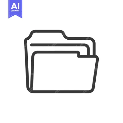 Aset premium populer: Minimalist Folder Icon: Clean Line Art for Data Management