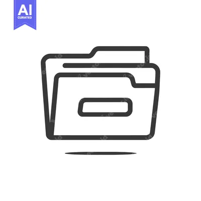 Aset desain premium: Minimalist Folder Icon: Clean Line Art for File Management