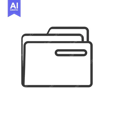 Aset premium populer: Minimalist Folder Icon: Clean Line Art for Data Storage